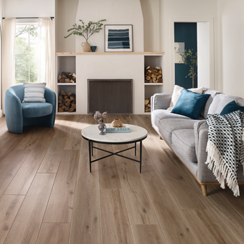 wood look vinyl flooring in living room
